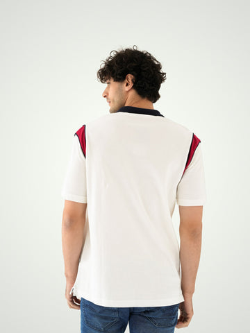 Town Team - Men's Oversized pique Polo shirts OFF WHIT Pique