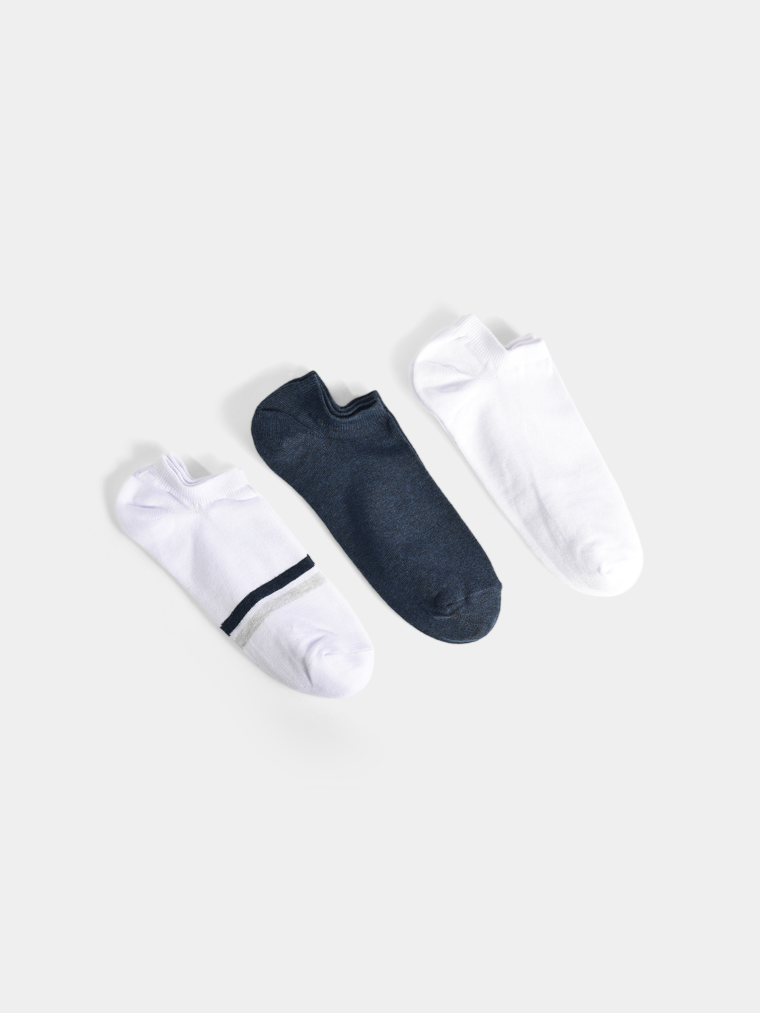 Town Team - Men's plain Socks WHT/BLU Cotton Blend