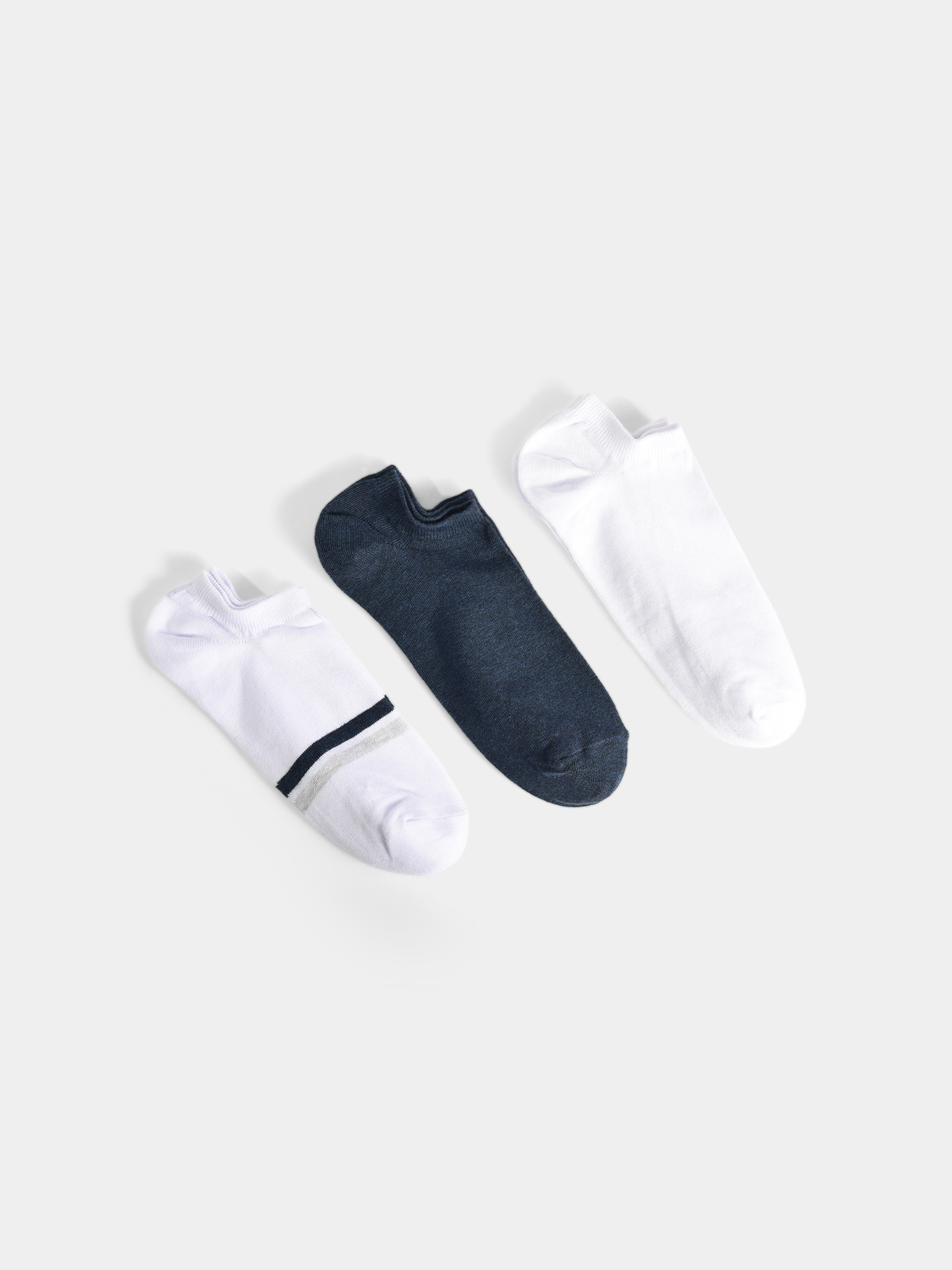 Town Team - Men's plain Socks WHT/BLU Cotton Blend