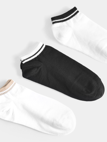 Town Team - Men's plain Socks BLK/WHT Cotton Blend