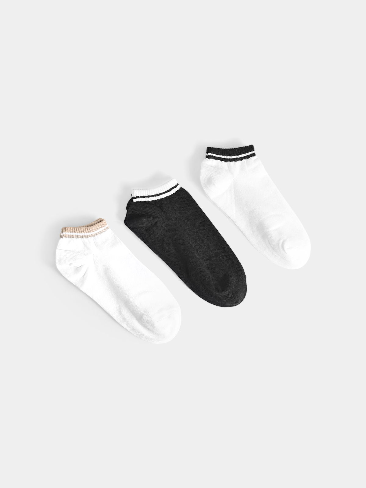 Town Team - Men's plain Socks BLK/WHT Cotton Blend