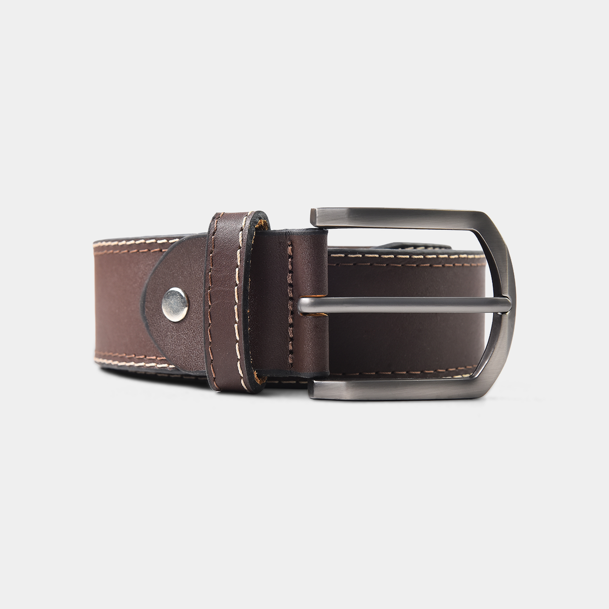 Town Team - Men's genuine leather Belts Brown Genuine leather