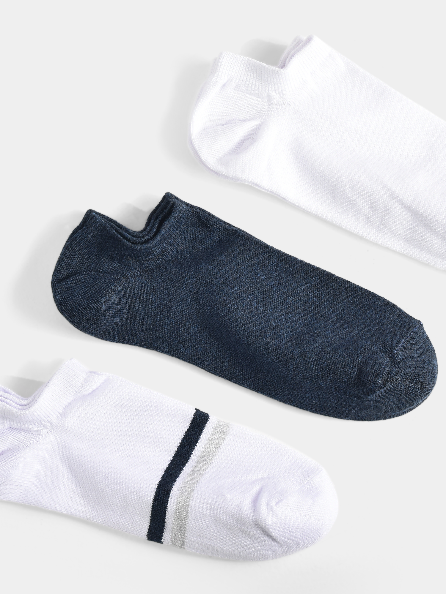 Town Team - Men's plain Socks WHT/BLU Cotton Blend
