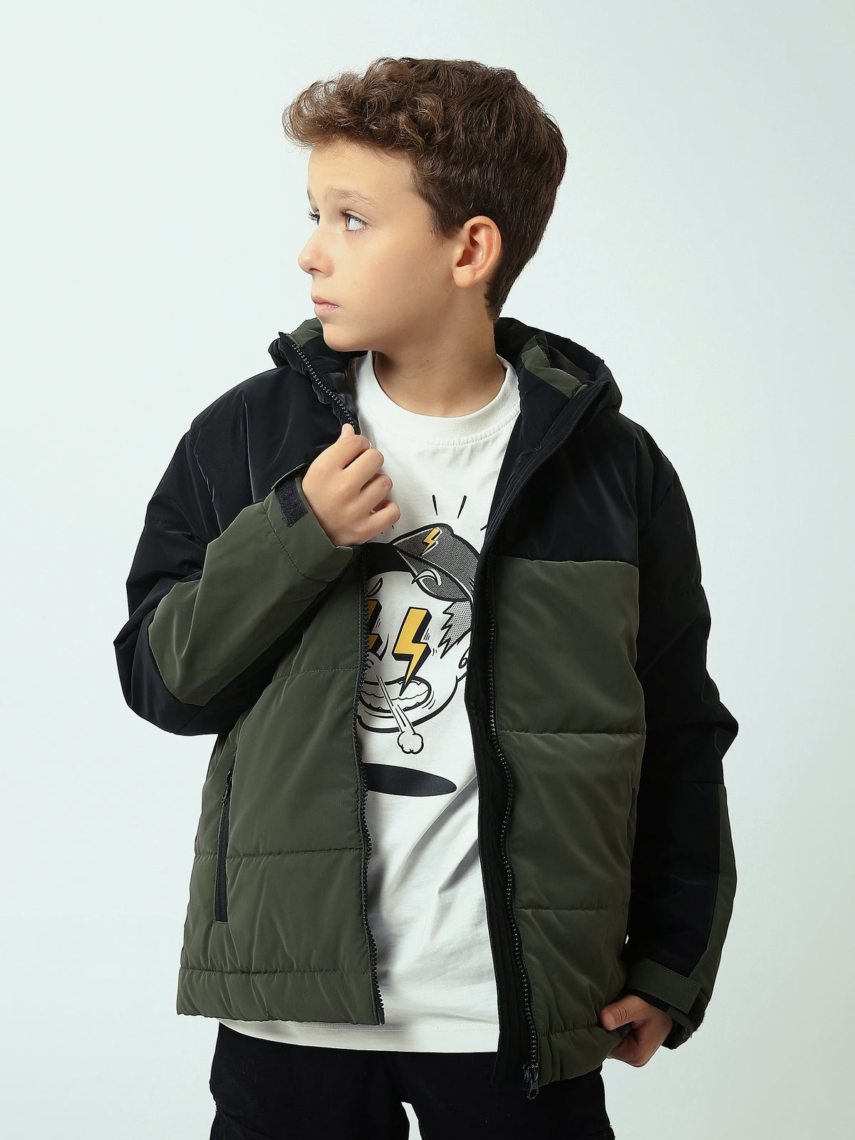 Town Team - Kids' Slim color block Boys Jackets ORG/NVY Waterproof