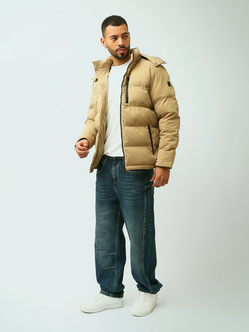 Town Team - Men's Slim basic Jackets Beige Waterproof