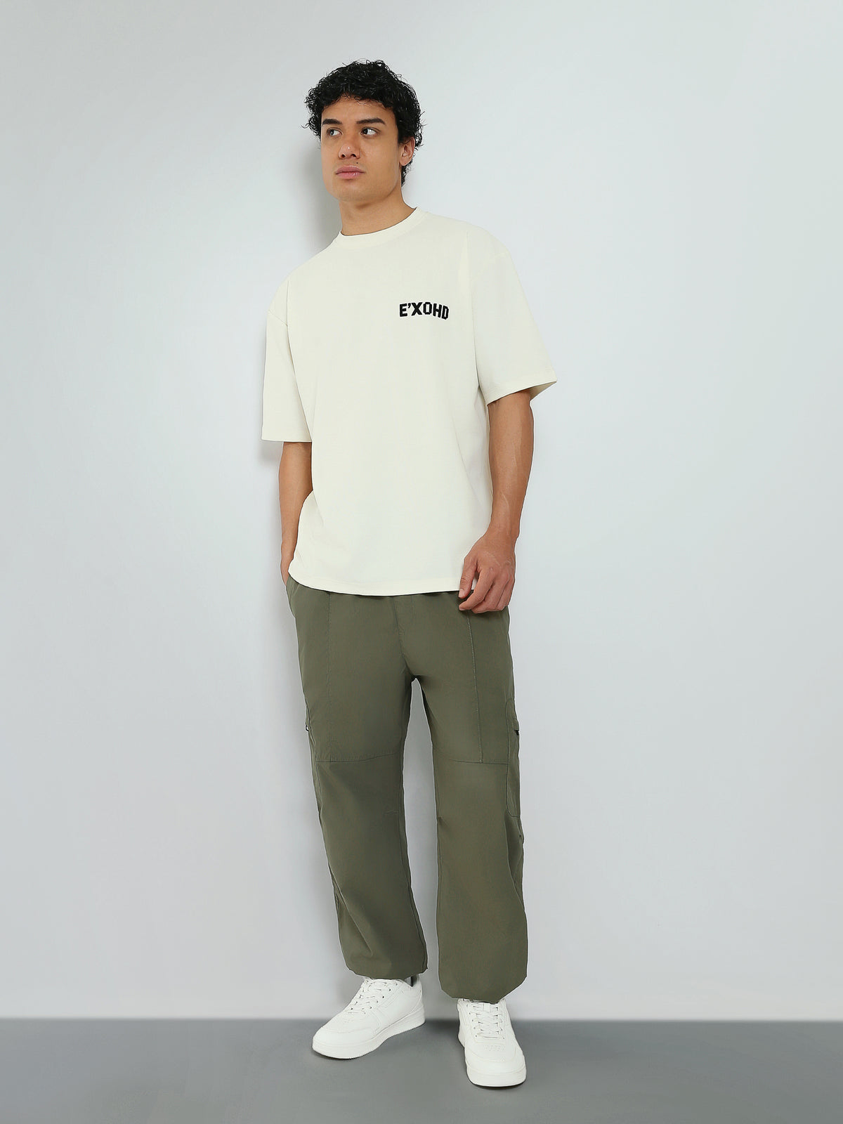 Town Team - Men's Loose basic Joggers Silver Mixed fabric