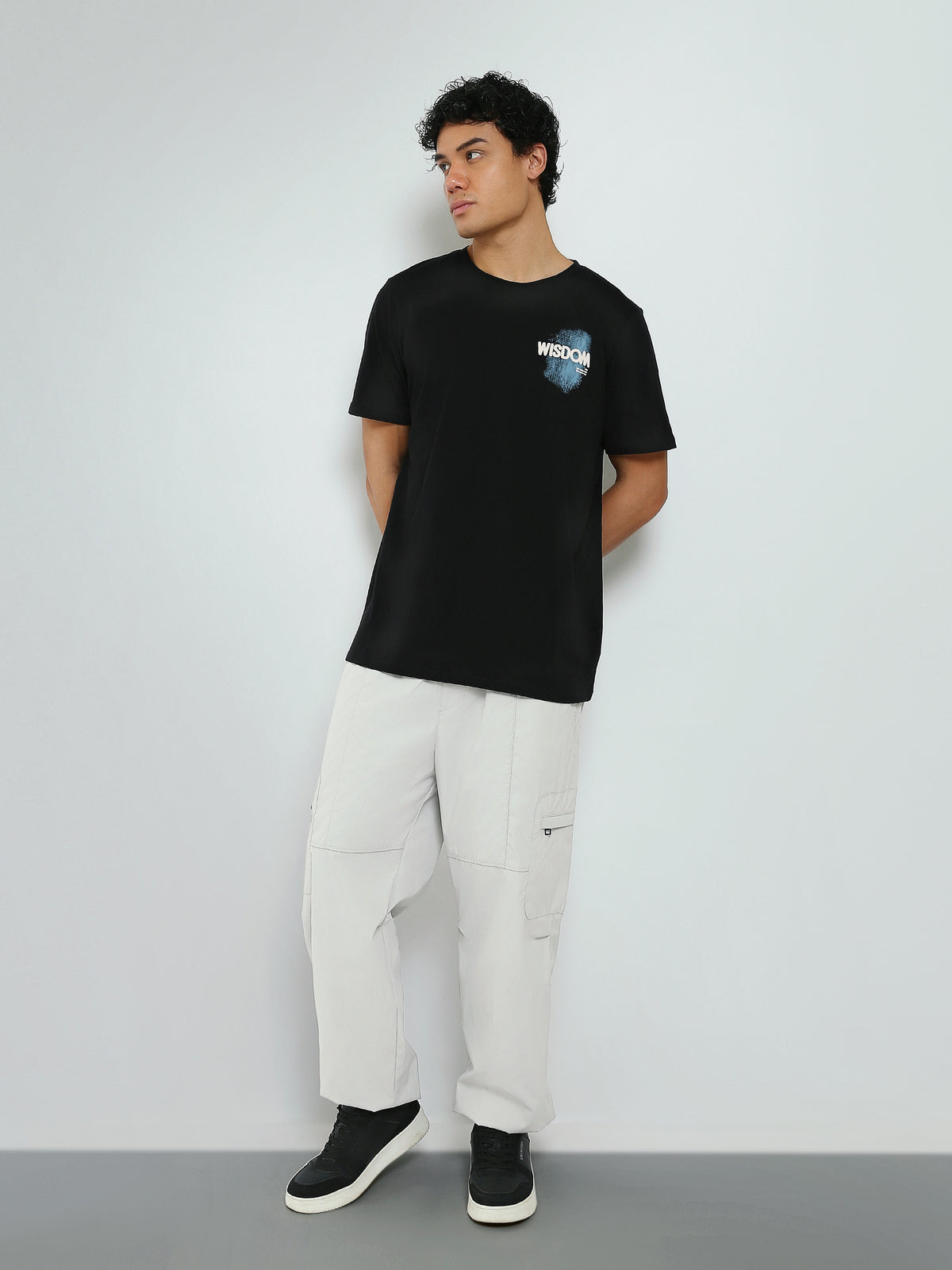 Town Team - Men's Loose basic Joggers Silver Mixed fabric