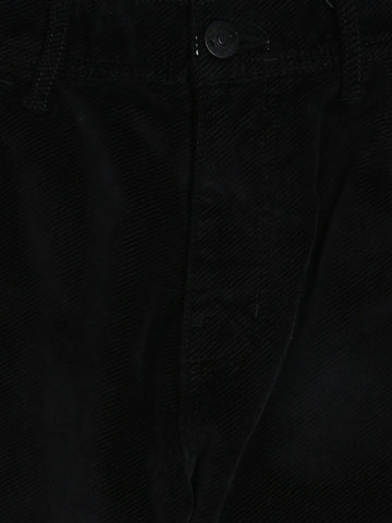 Town Team - Men's Slim 5 pockets Pants Black Mixed Materials