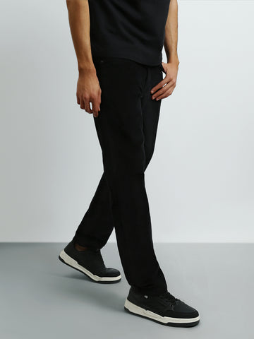 Town Team - Men's Slim 5 pockets Pants Black Mixed Materials