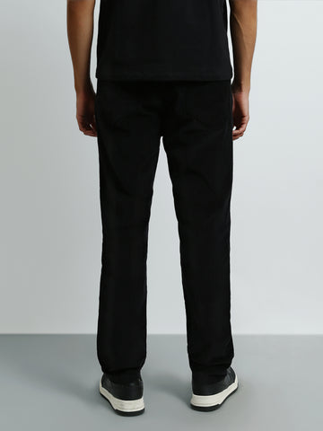 Town Team - Men's Slim 5 pockets Pants Black Mixed Materials