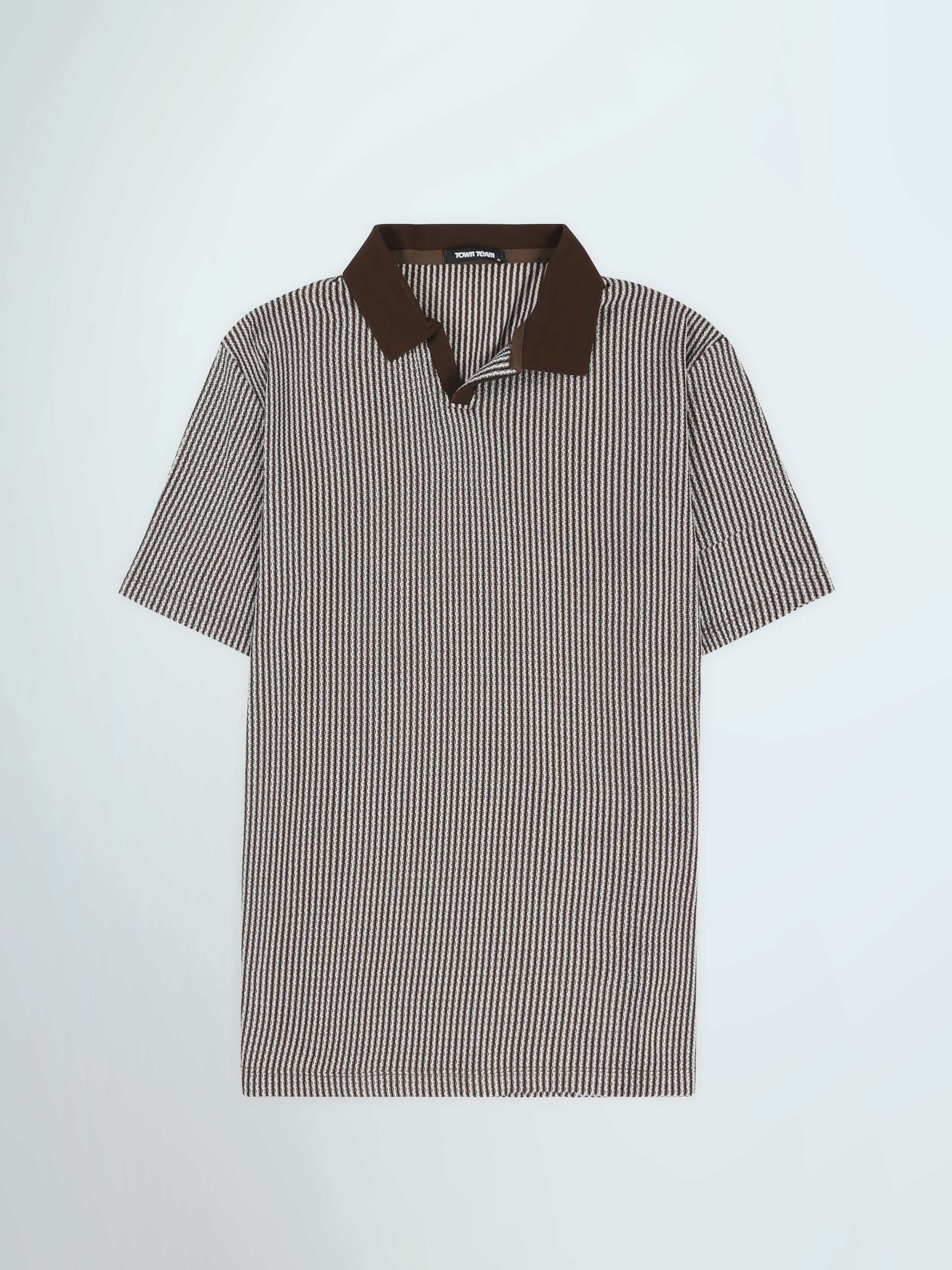 Town Team polo shirts textured regular fit BRN/WHT
