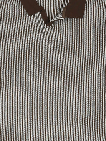 Town Team polo shirts textured regular fit BRN/WHT
