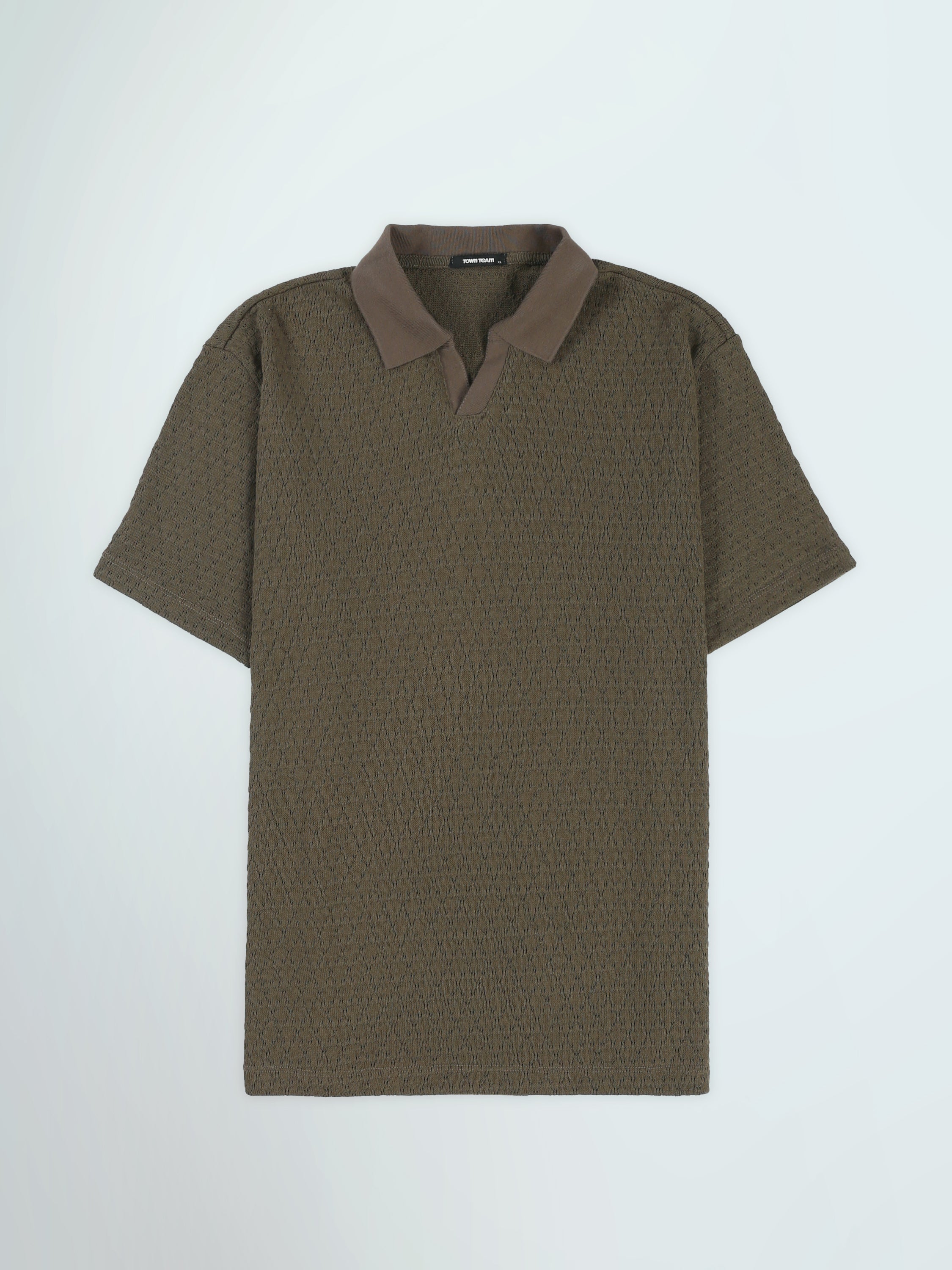 Town Team polo shirts textured regular fit Olive