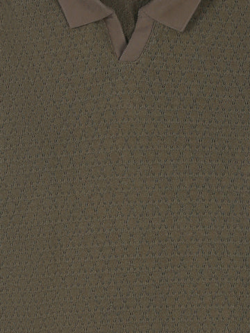 Town Team polo shirts textured regular fit Olive