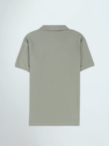 Town Team polo shirts textured regular fit Army