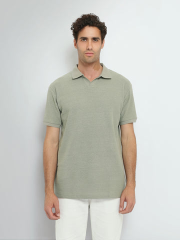 Town Team polo shirts textured regular fit Army