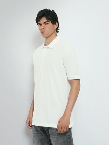 Town Team polo shirts textured regular fit OFF WHIT