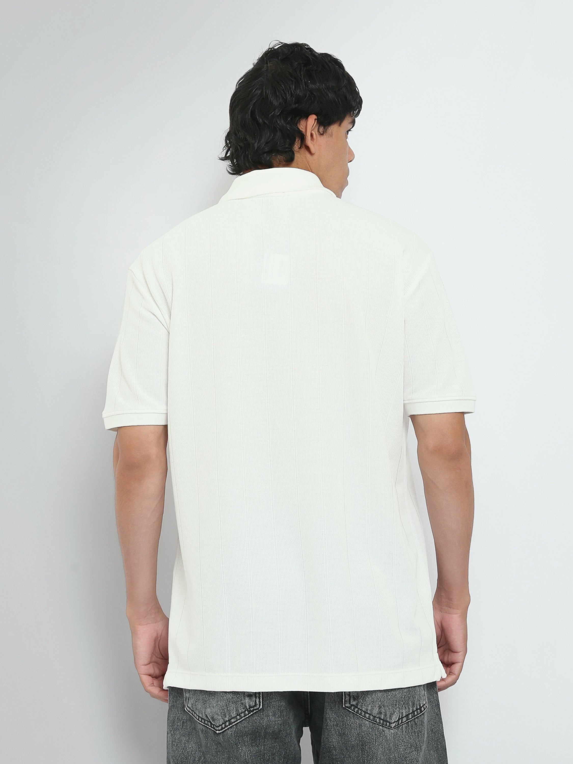 Town Team polo shirts textured regular fit OFF WHIT