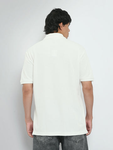 Town Team polo shirts textured regular fit OFF WHIT