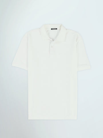 Town Team polo shirts textured regular fit OFF WHIT