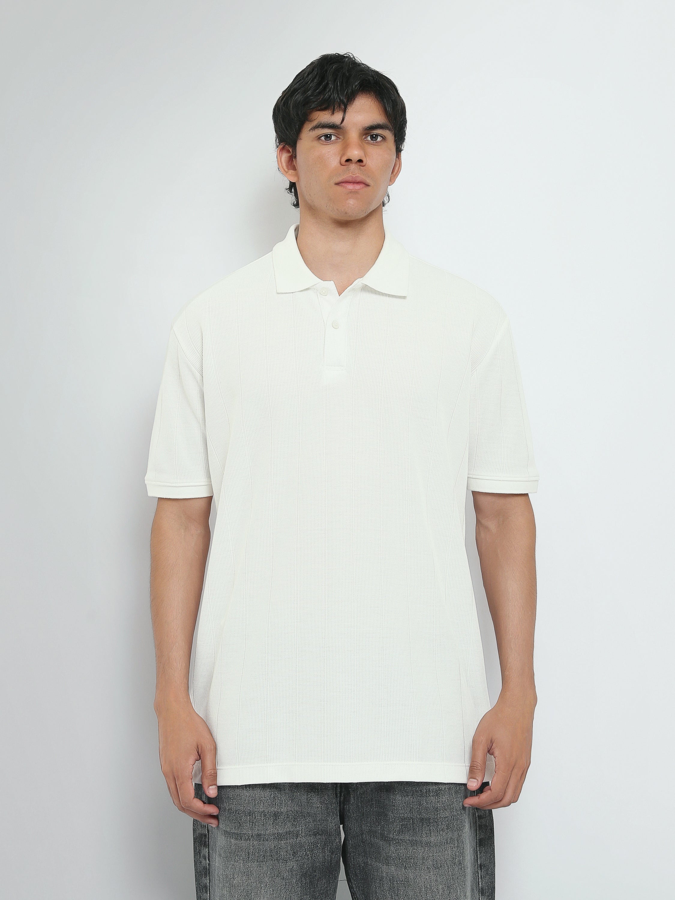 Town Team polo shirts textured regular fit OFF WHIT