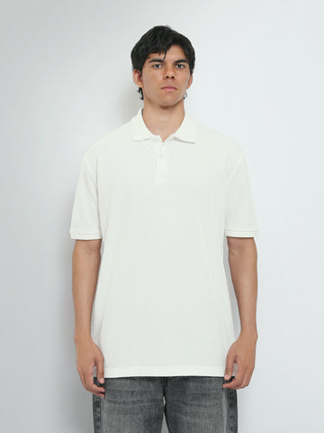 Town Team polo shirts textured regular fit OFF WHIT
