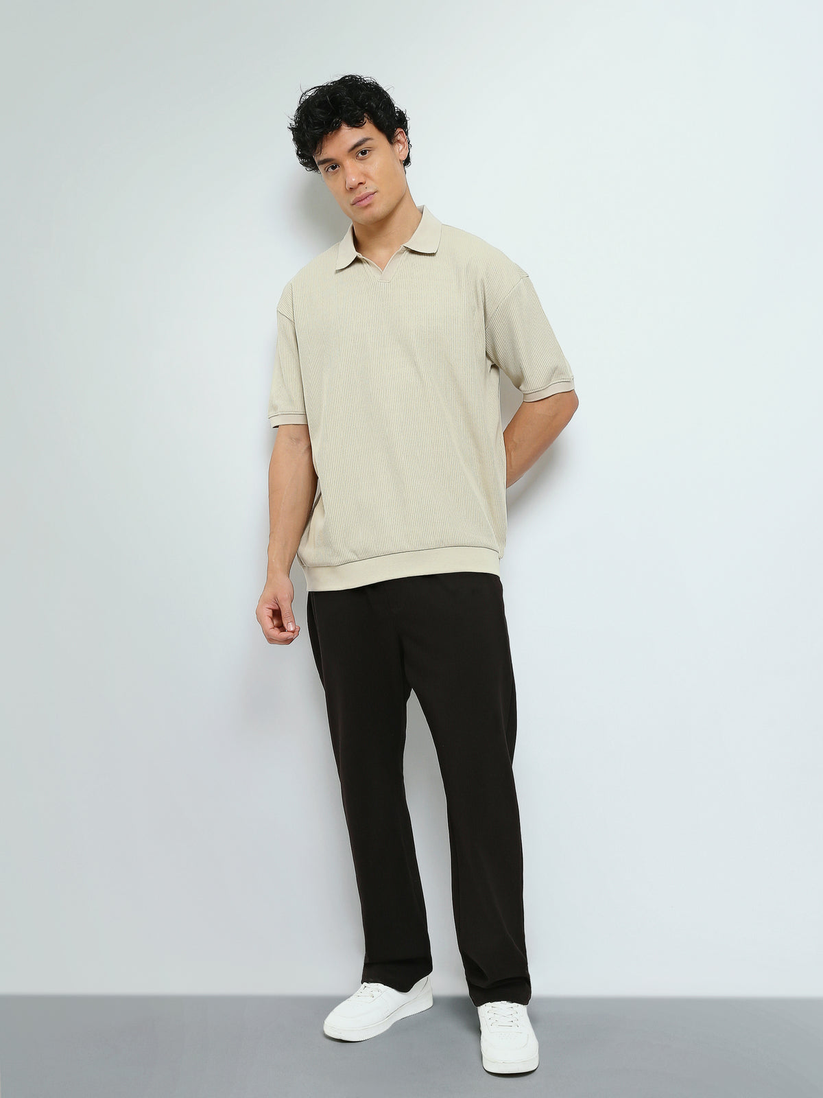Town Team - Men's Regular textured Polo shirts Burgundy Cotton Blend