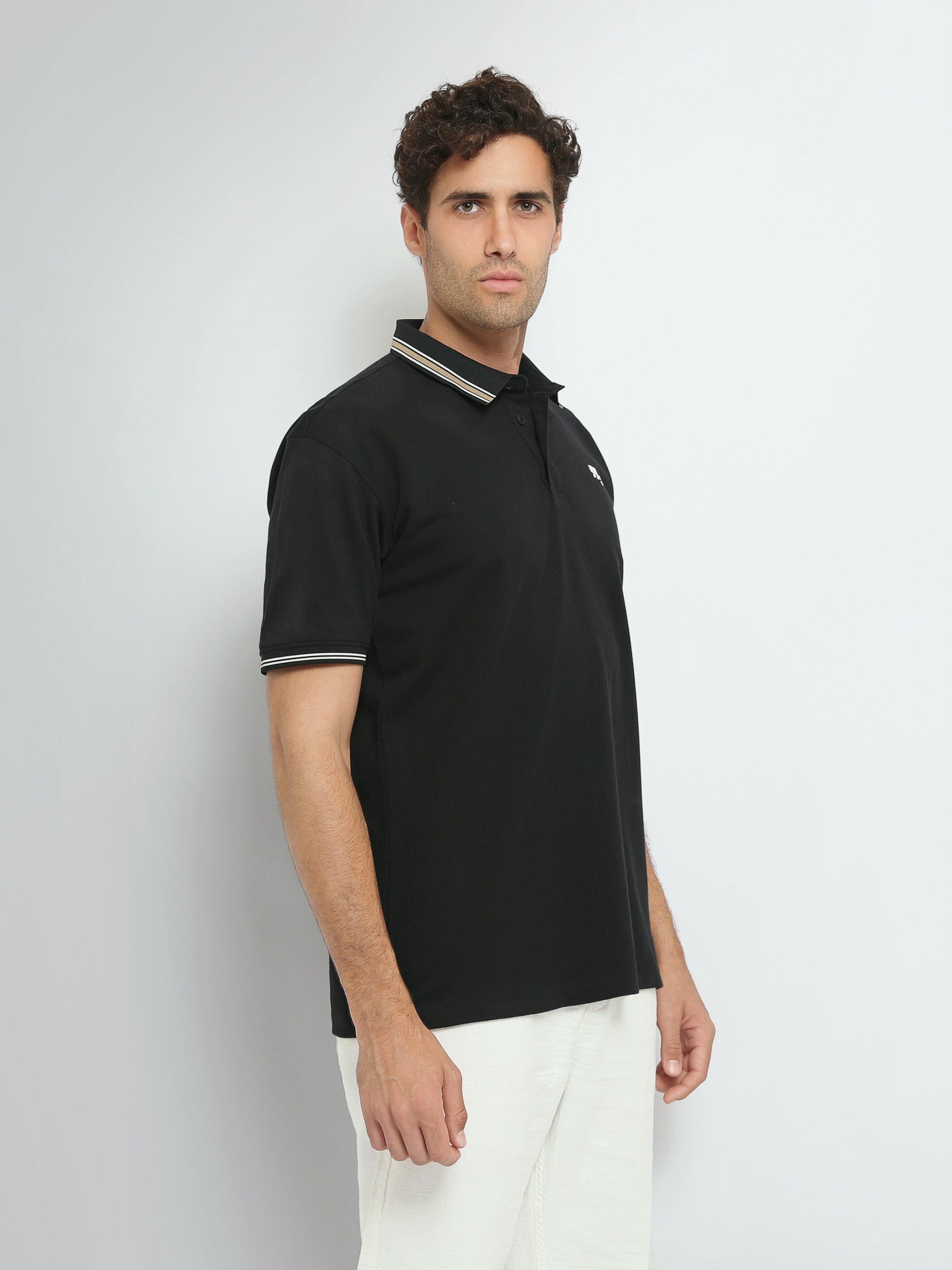Town Team polo shirts textured regular fit OFF WHIT