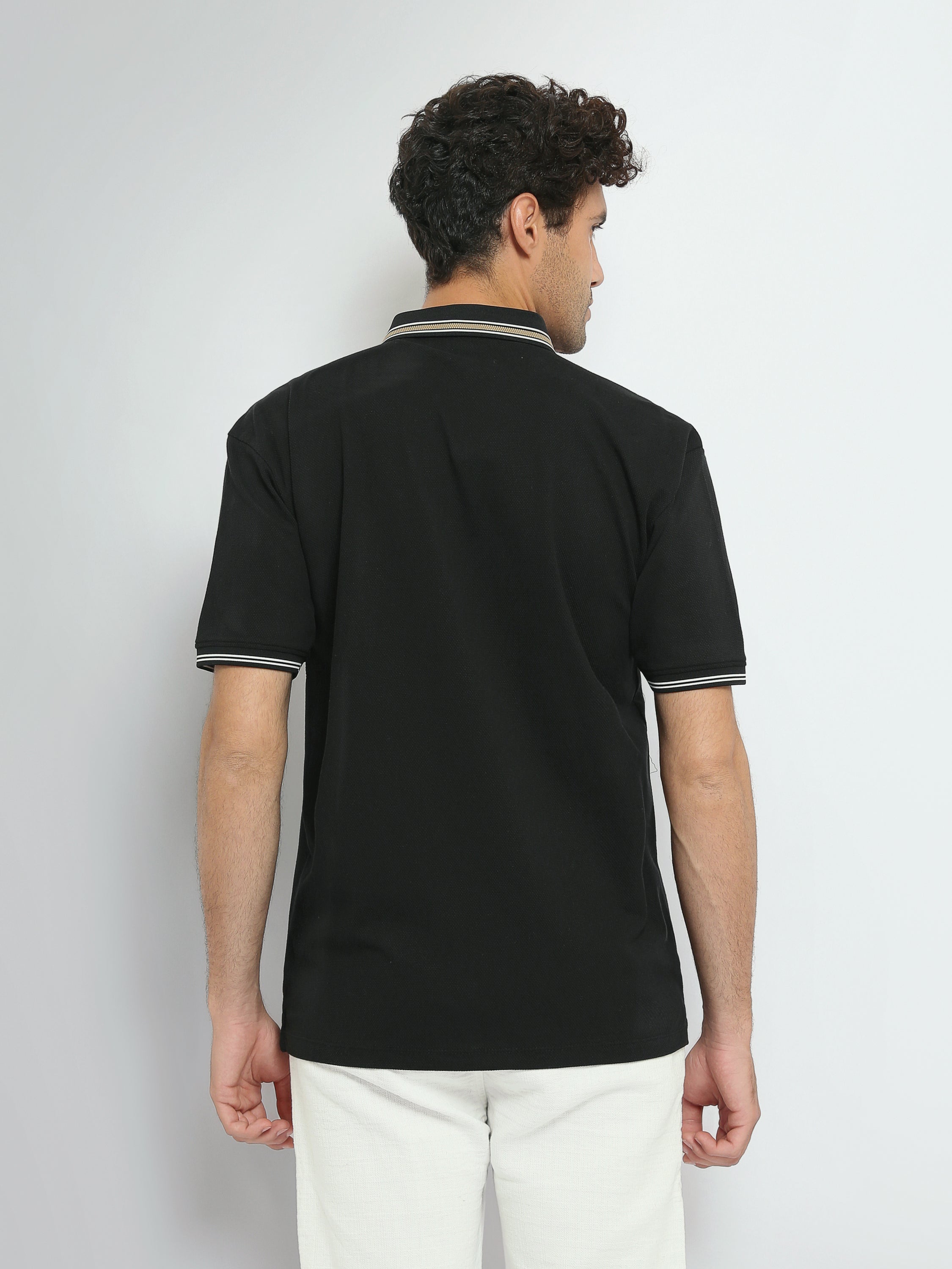 Town Team polo shirts textured regular fit OFF WHIT