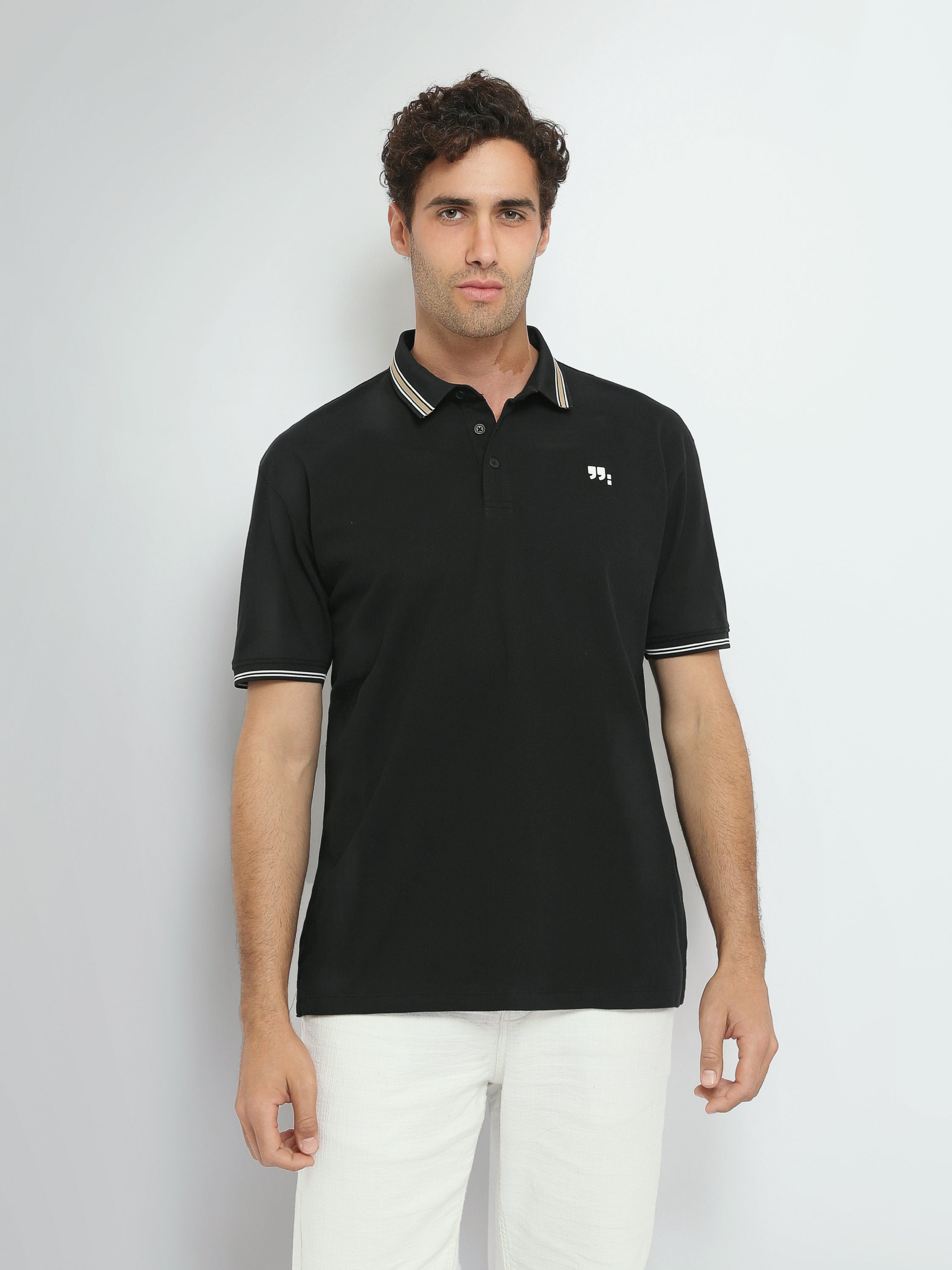 Town Team polo shirts textured regular fit OFF WHIT