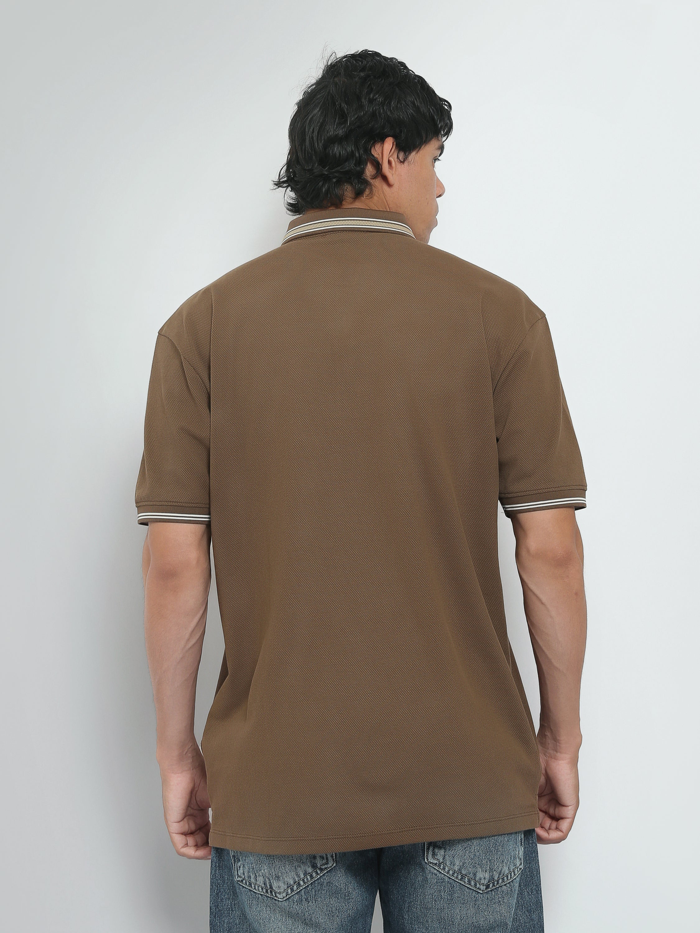 Town Team polo shirts textured regular fit OFF WHIT