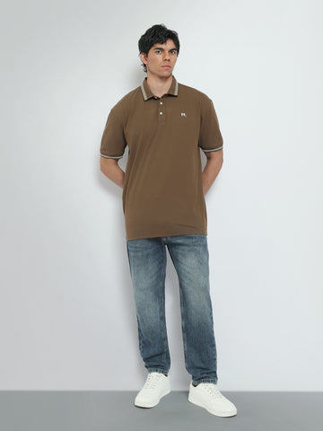 Town Team polo shirts textured regular fit OFF WHIT
