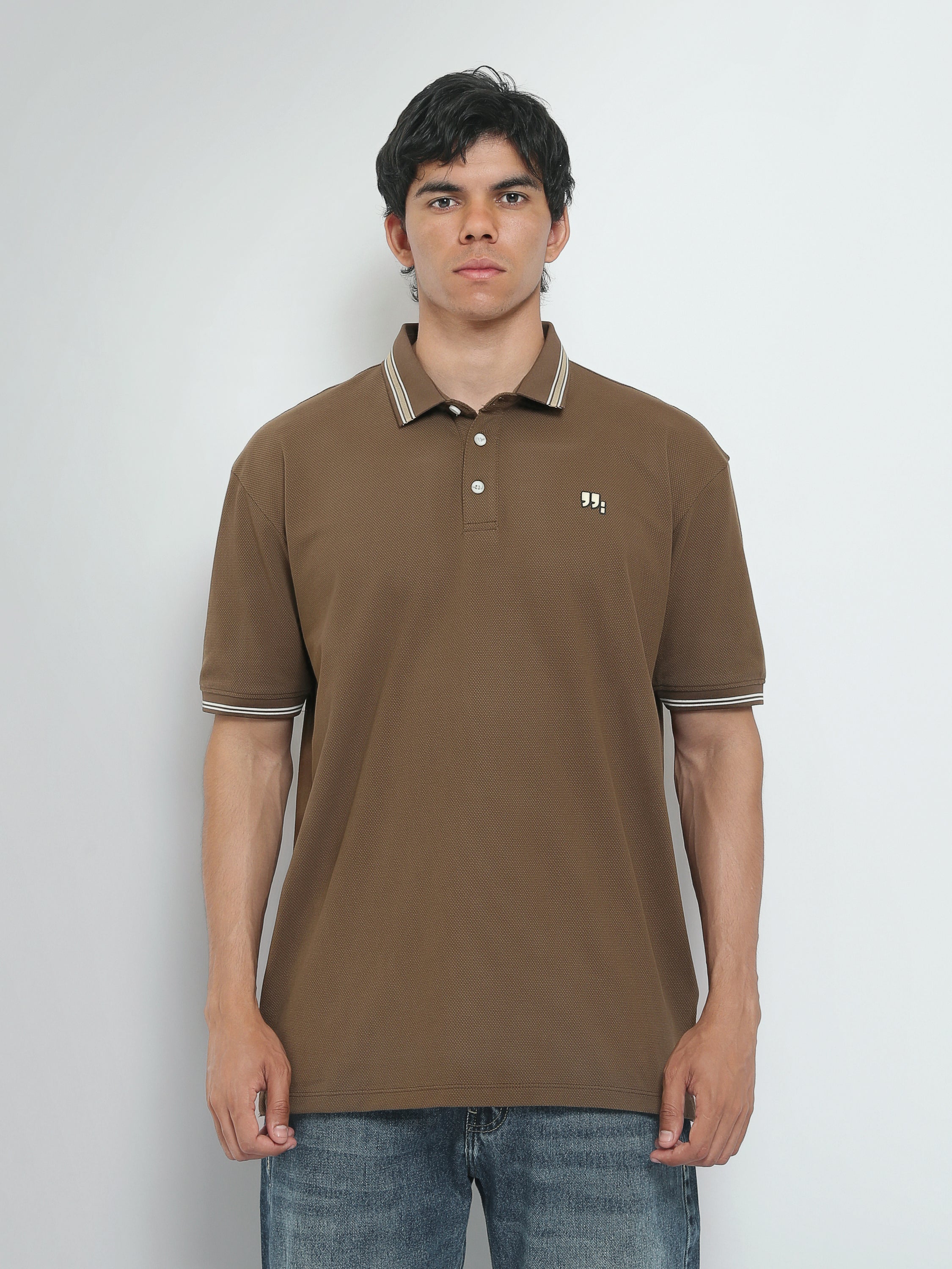 Town Team polo shirts textured regular fit OFF WHIT