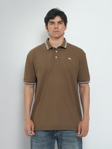 Town Team polo shirts textured regular fit OFF WHIT