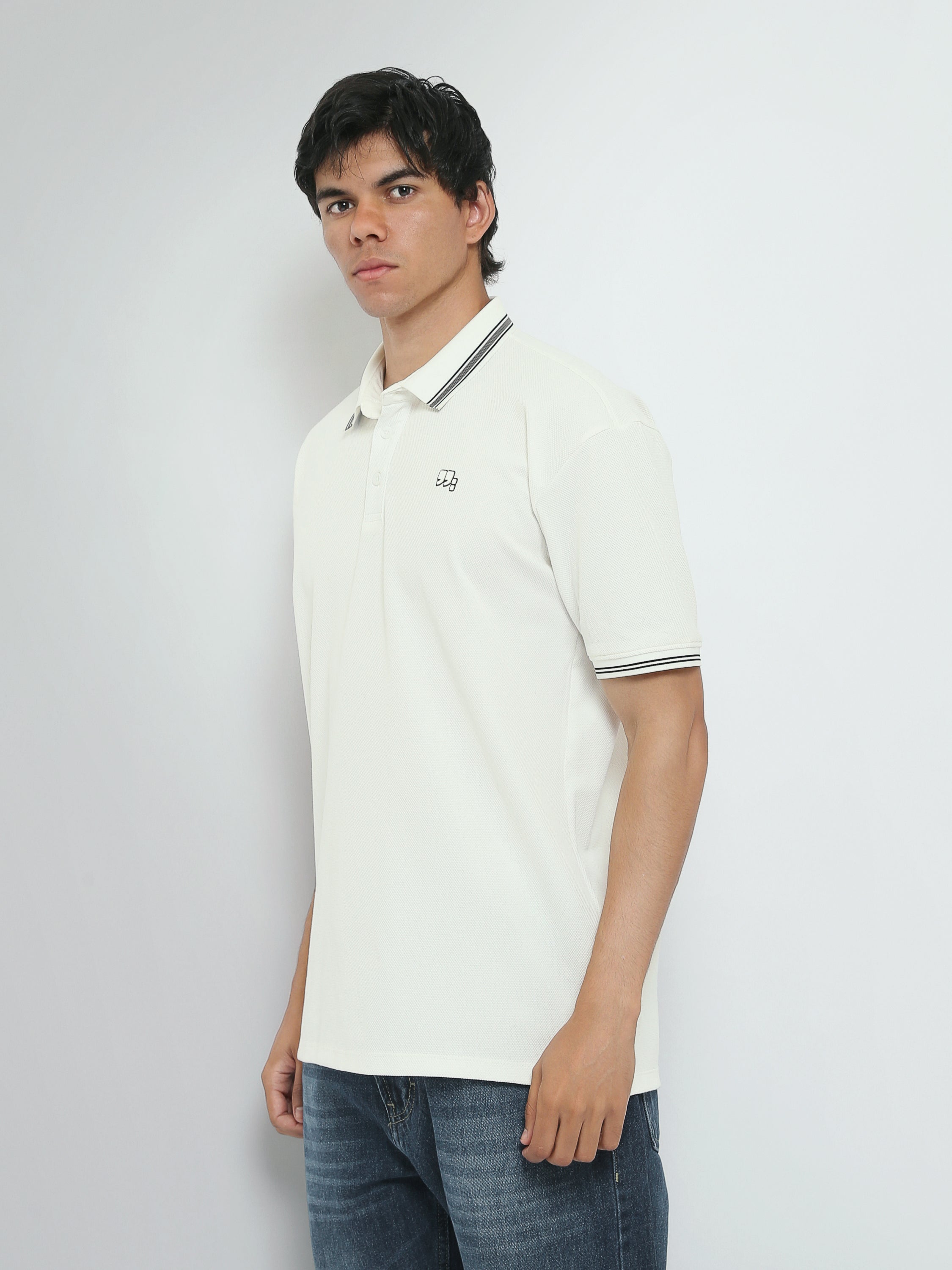 Town Team polo shirts textured regular fit OFF WHIT