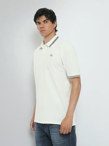 Town Team polo shirts textured regular fit OFF WHIT