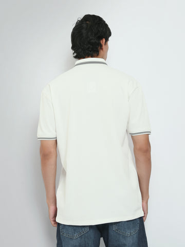 Town Team polo shirts textured regular fit OFF WHIT