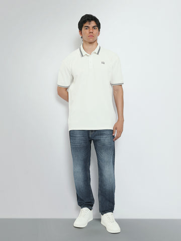 Town Team polo shirts textured regular fit OFF WHIT