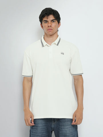 Town Team polo shirts textured regular fit OFF WHIT