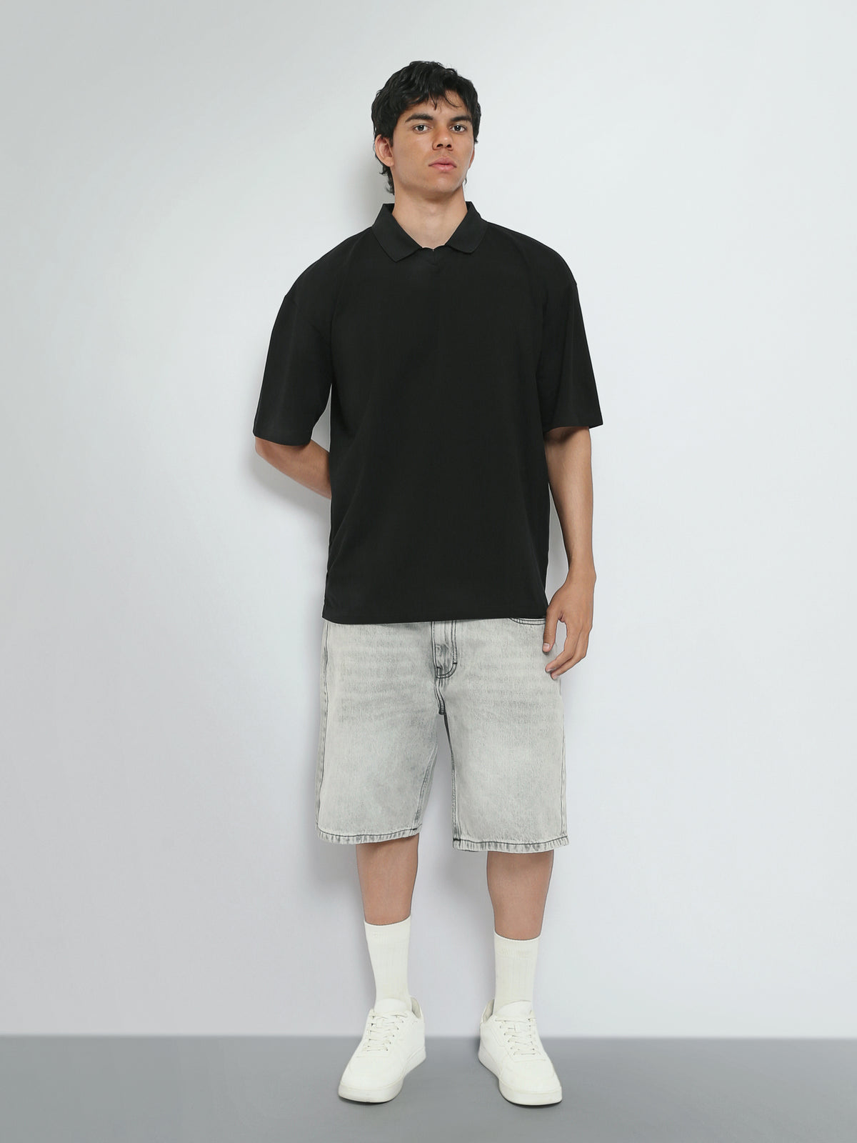Town Team polo shirts pique oversized fit Black