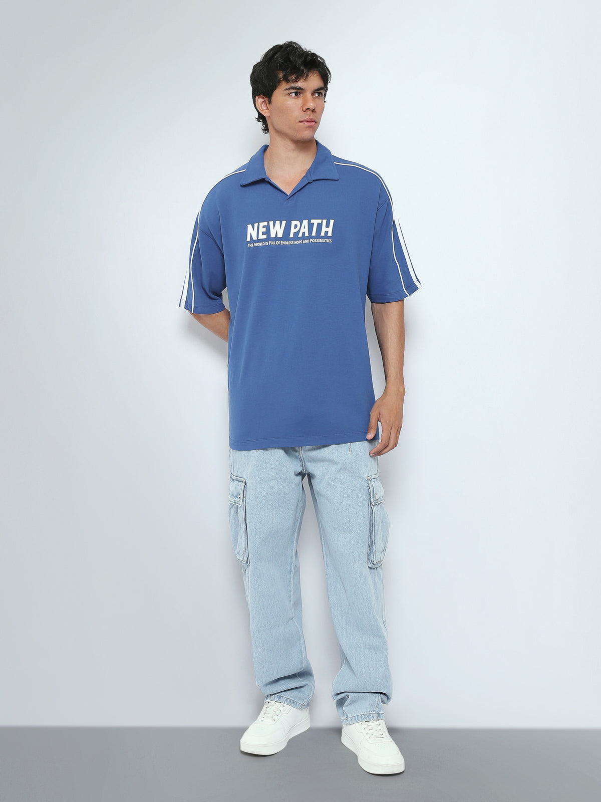 Town Team polo shirts pique oversized fit Blue