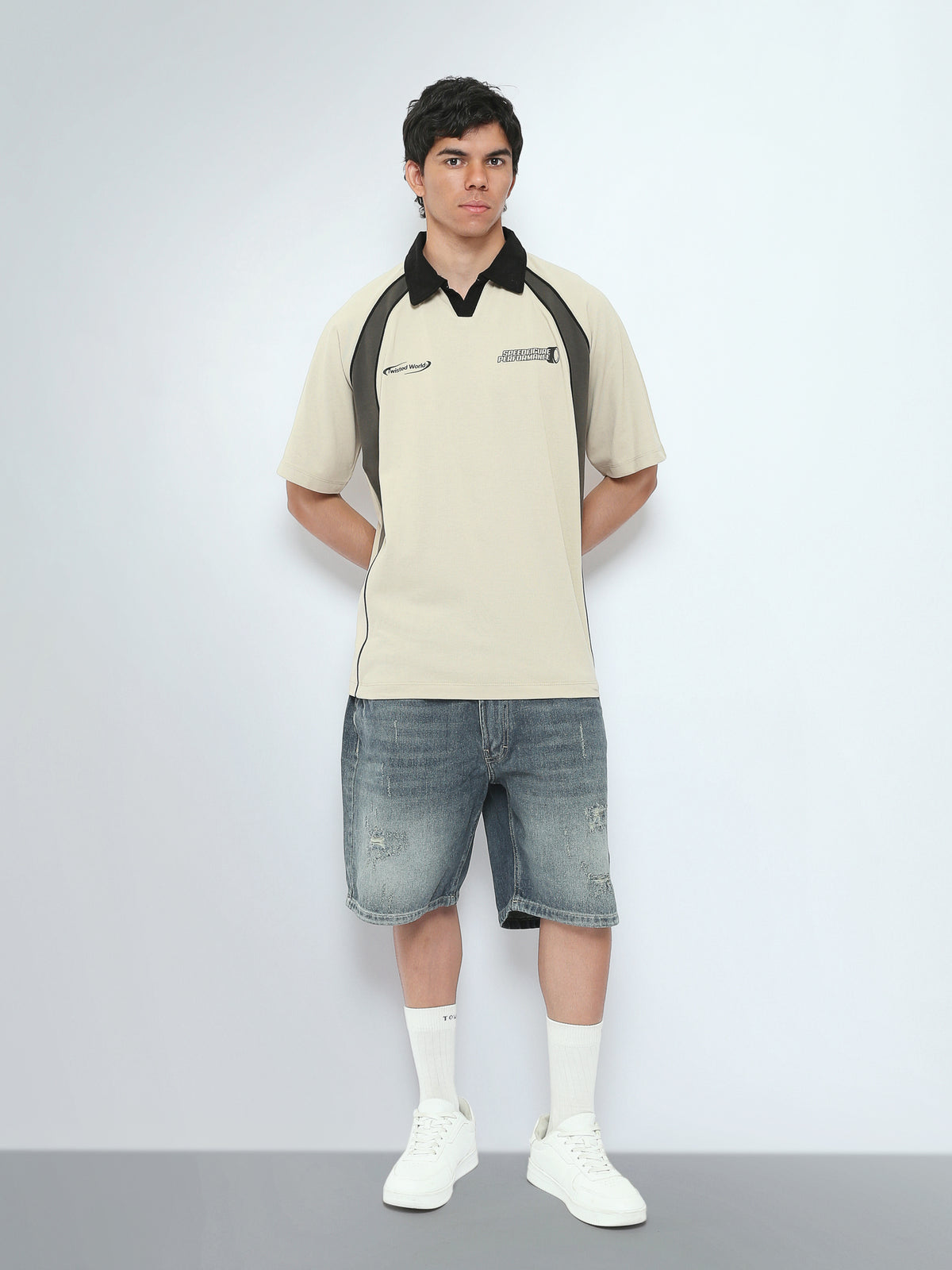 Town Team polo shirts pique oversized fit Stone