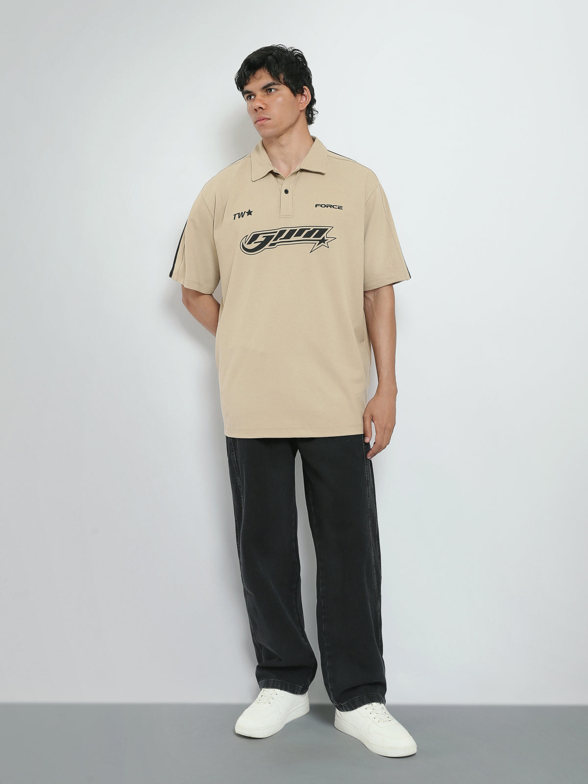 Town Team polo shirts pique oversized fit Beige