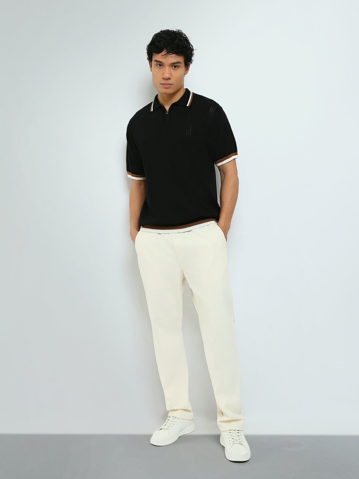 Town Team - Men's Regular premium Polo shirts Black Cotton Blend