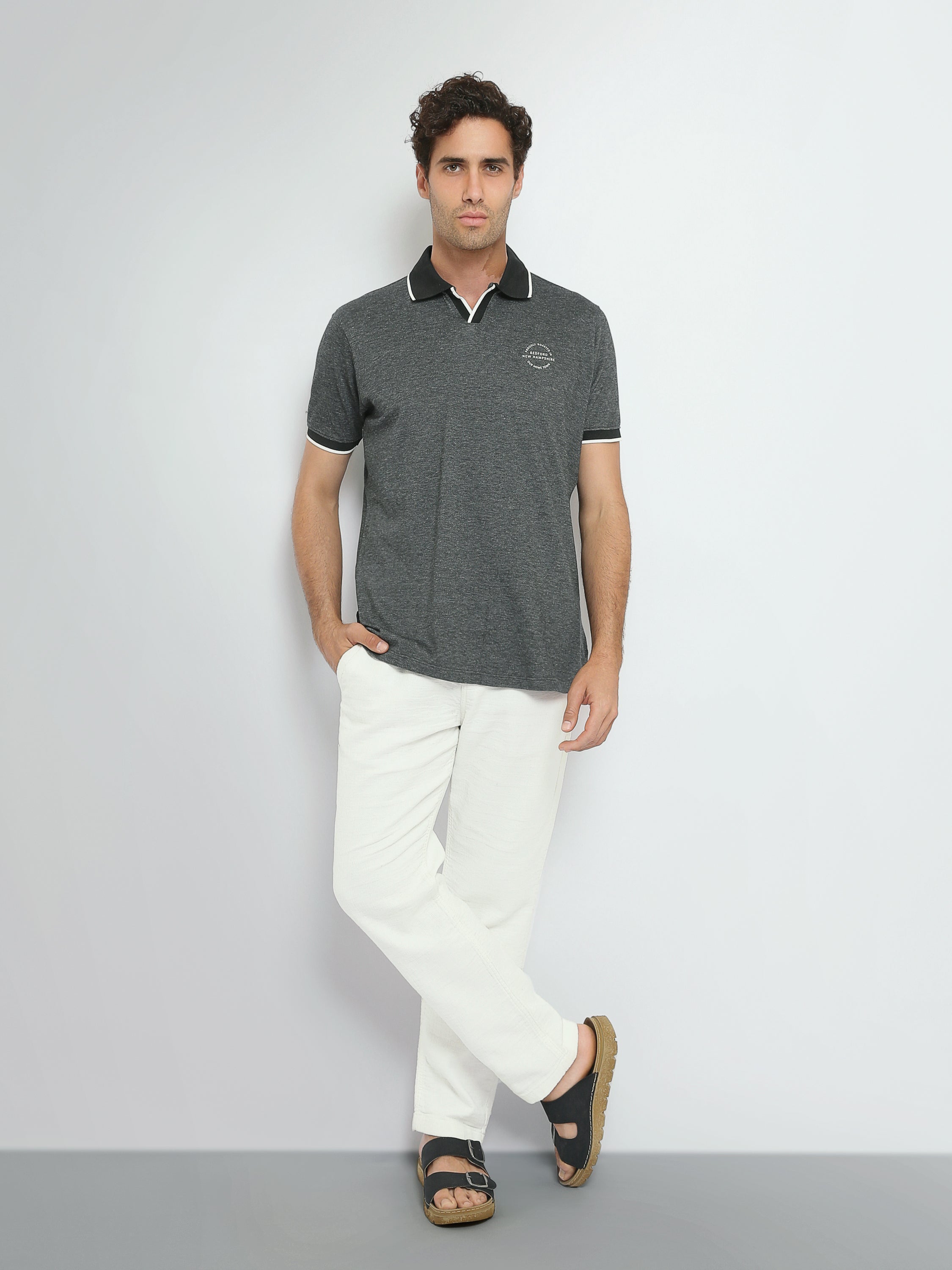 Town Team polo shirts pique slim fit Charcoal