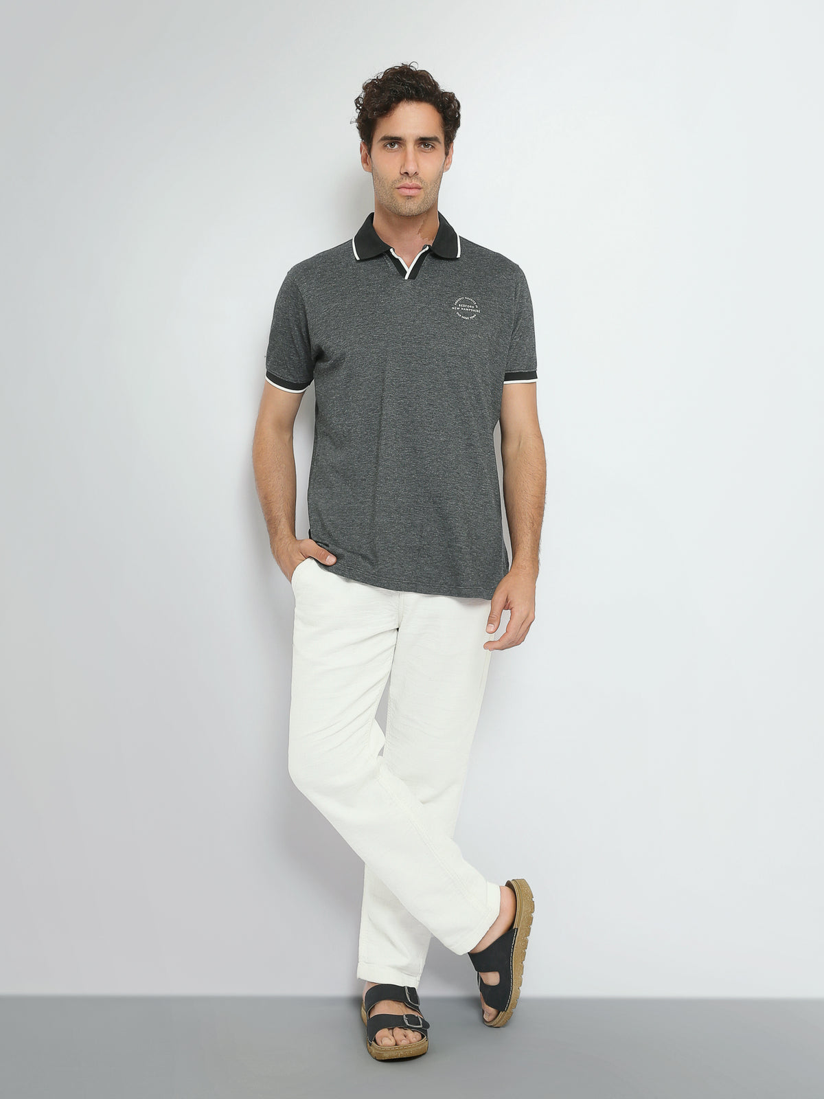 Town Team polo shirts pique slim fit Charcoal