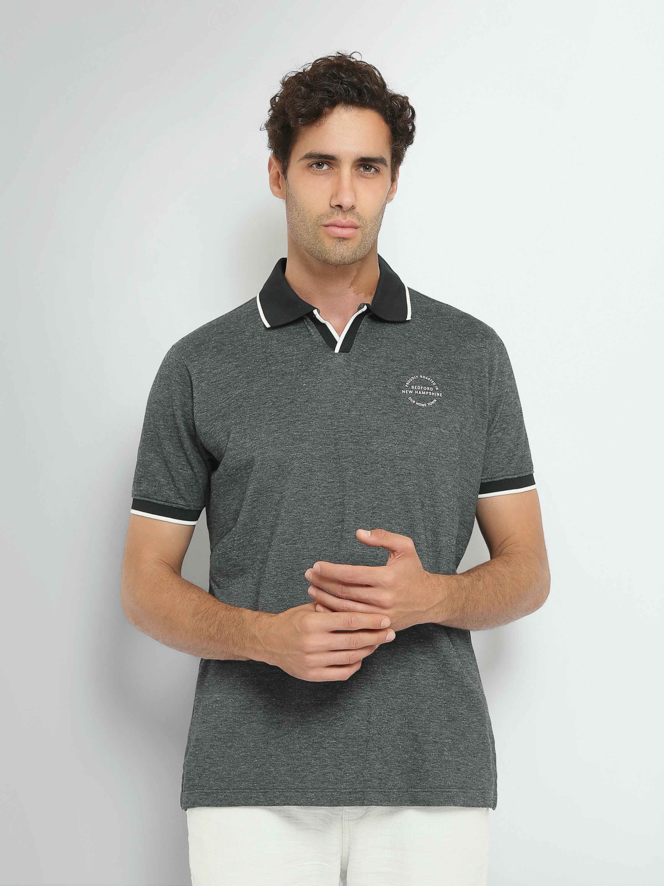 Town Team polo shirts pique slim fit Charcoal