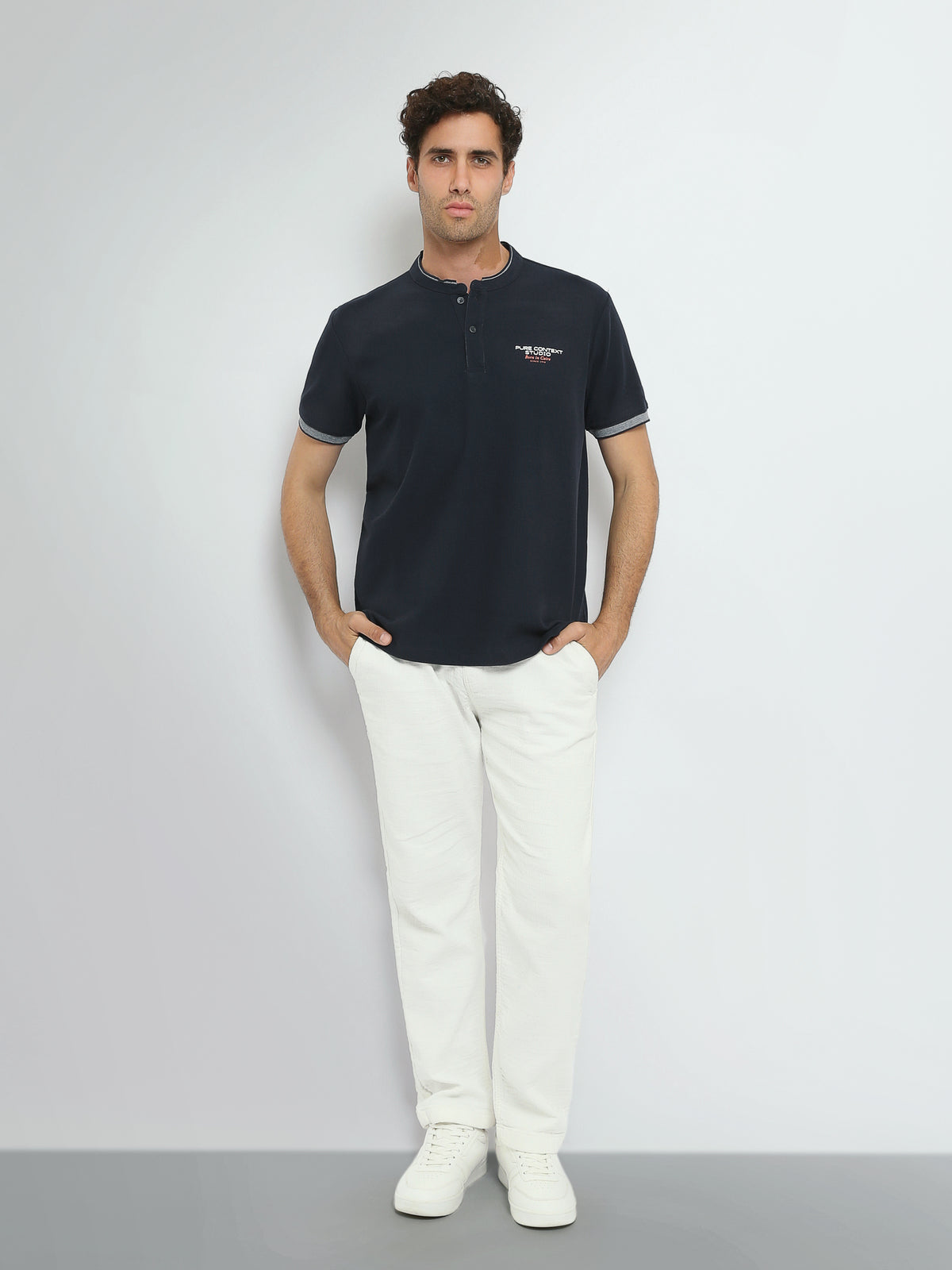 Town Team polo shirts textured slim fit Stone