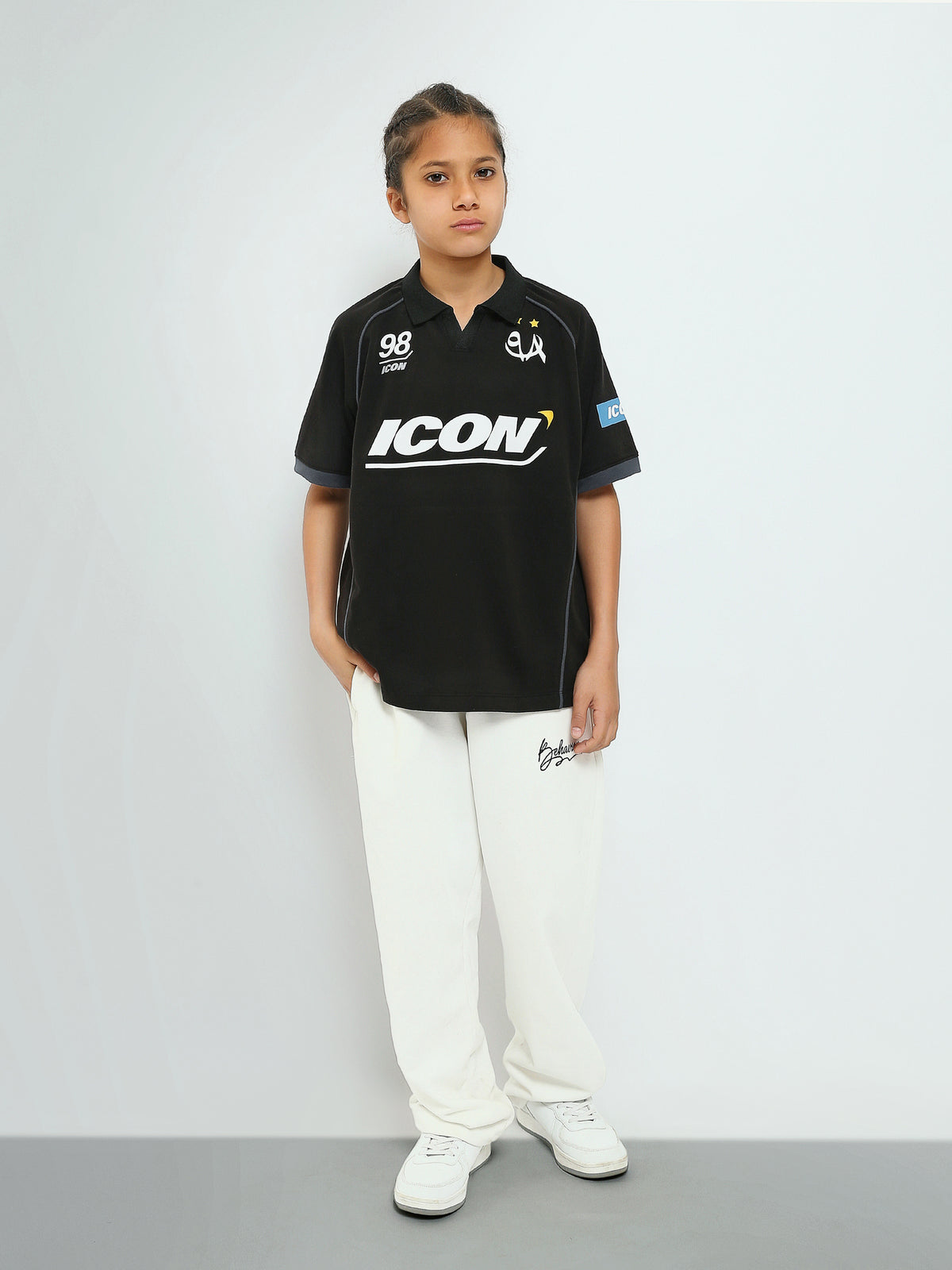 Town Team - Kids' Oversized pique Boys Polo shirts Black Pique