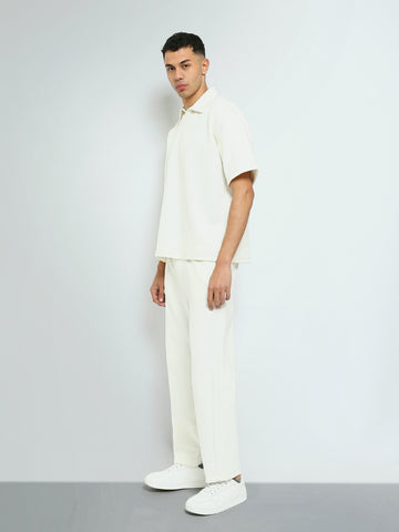 Town Team - Men's Comfort/Baggy plain top Polo shirt Sets OFF WHIT Mixed fabric